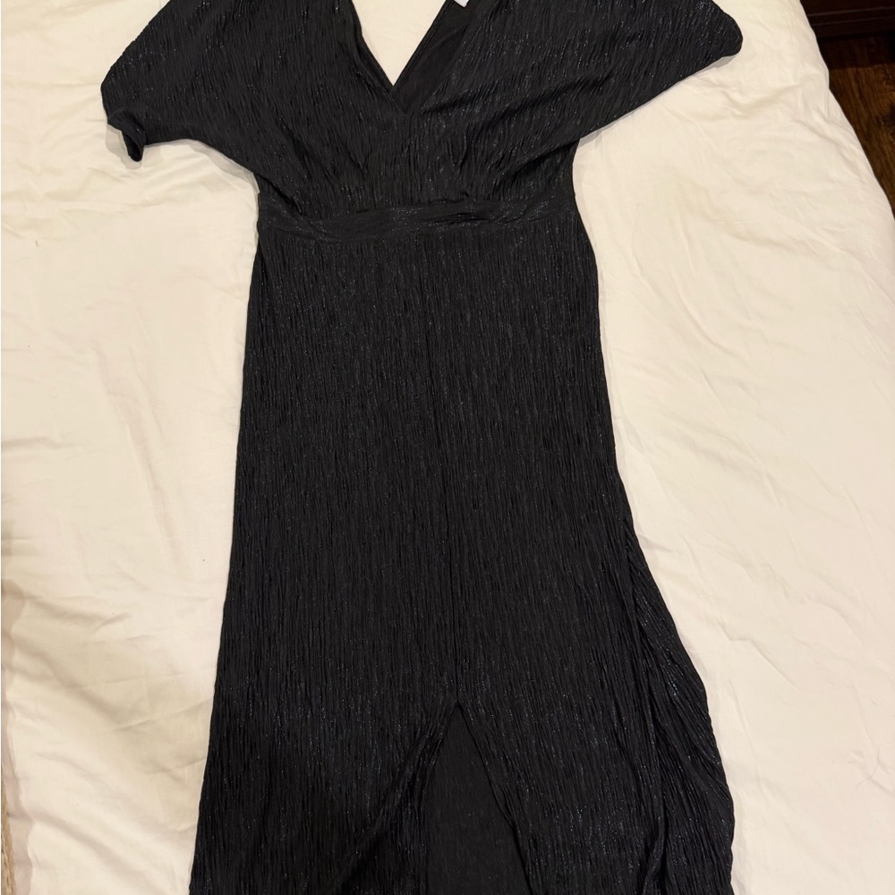 Astr Black Textured Maxi Dress